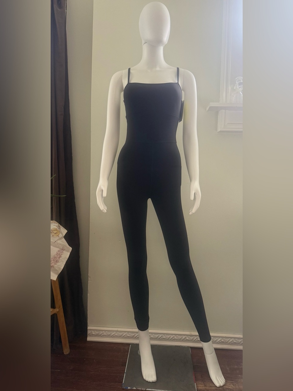 all in motion Black Slim Square-Neck Jumpsuit